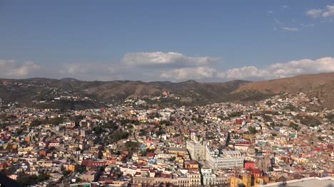 Mexico-Guanajuato-Zooms-Toward-Church-Up-On-Hill