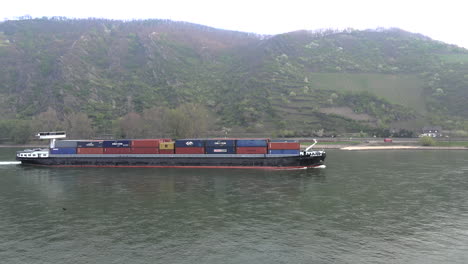 Germany-Rhine-Container-Barge-Time-Lapse