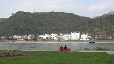 Germany-St-Goar-Men-On-Bench-By-Rhine