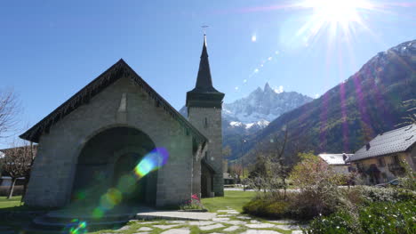 France-Chamonix-Church-And-Dramatic-Sun-Spot-And-Flare