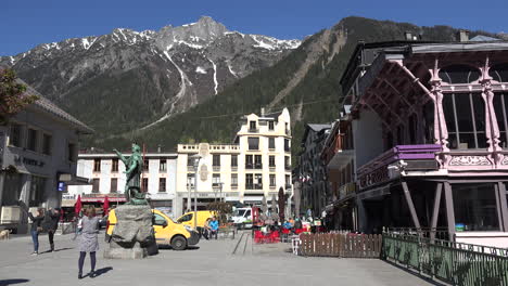 France-Chamonix-Downtown-With-Woman-On-Phone