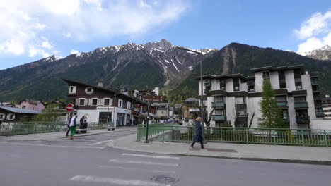France-Chamonix-Mountains-Above-Streets-Of-Town