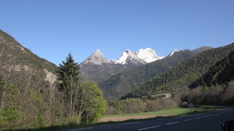 Frankreich-Alpen-Drei-Gipfel-Zoomen