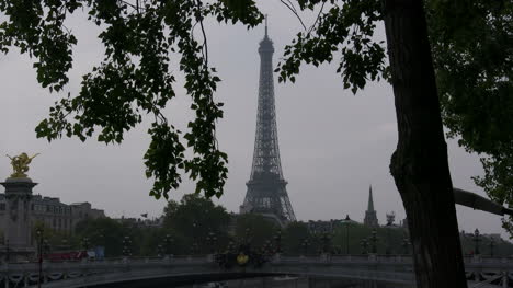 Paris-Eiffelturm-In-Blättern-Gerahmt