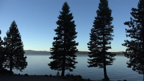 Lago-California-Almanor-Enmarcado-Por-árboles-Altos