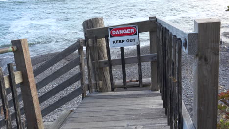 California-staircase-with-warning-sign