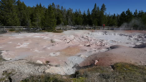 Yellowstone-Fountain-Paint-Pot-with-tourists