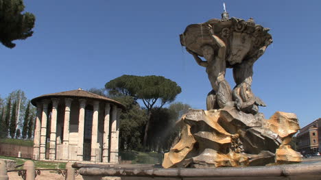 Roman-temple-and-baroque-fountain