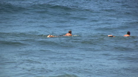 Surfistas-De-La-Isla-Grande-Nadando