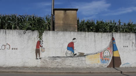 Portugal-Mauer-Mit-Gemälden