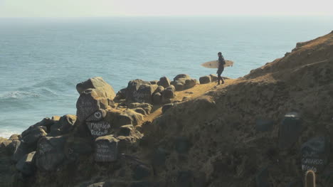 Chile-Man-on-cliff-at-Punta-Lobos
