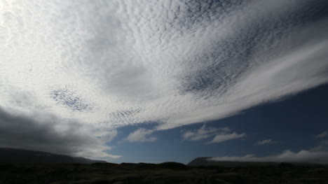Iceland-mid-altitude-clouds-and-sun-time-lapse