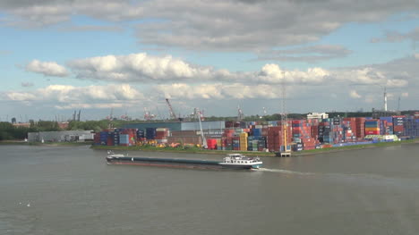 Netherlands-Rotterdam-low-barge-shipyard-and-containers