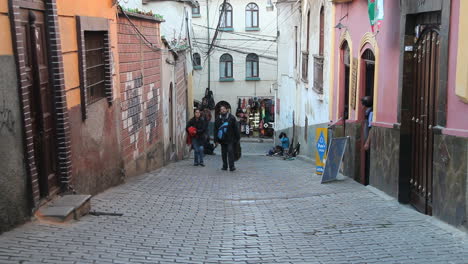 Bolivia-La-Paz-walking-up-street-near-witches-market