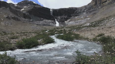Canada-Icefields-Parkway-Bow-Falls-up-stream
