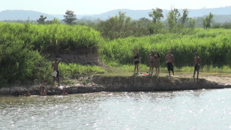 Brazil-Amazon-backwater-kids-on-bank-s