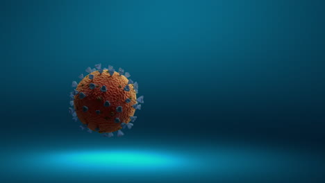 Coronavirus-Microscopic-3D-Rendering-Isolated-In-Blue-Background