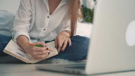Young-Woman-Drawing-And-Working-With-A-Laptop-1