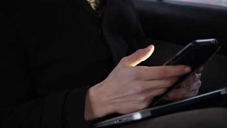 Male-Hands-Typing-And-Scrolling-Something-On-Smartphone