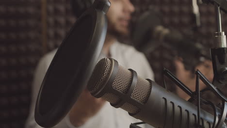 Close-Up-Of-A-Microphone-In-The-Recording-Studio