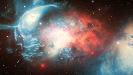 3D-Animation-Of-Space-Flight-Through-Red-And-Blue-Nebula;-Suitable-For-Scientific-Presentations-And-Sci-Fi-Projects
