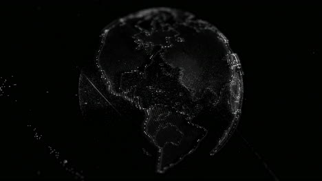 Seamless-Cgi-Animation-Of-Planet-Earth-Hologram-Rotating-In-Dark-Digital-Space