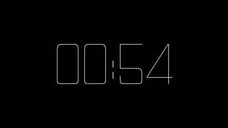 One-Minute-Countdown-On-Gyparody-Thin-Typography-In-Black-And-White