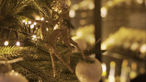 Close-Up-View-Of-A-Christmas-Tree-With-Christmas-Decorations-Hanging-2