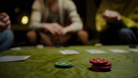Camera-Focuses-On-Two-Stacks-Of-Poker-Chips-1
