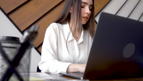 Eine-Frau-Arbeitet-Mit-Ihrem-Laptop-In-Einem-Büro-4