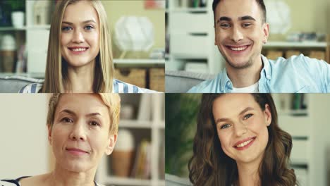 Close-Up-Portrait-Of-Diverse-People-Of-Different-Ages-At-Home