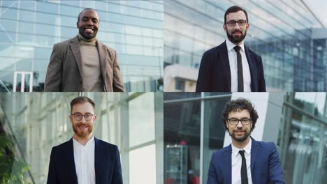 Collage-Of-Different-Classy-Office-Men-In-Suits-Standing-Outdoors
