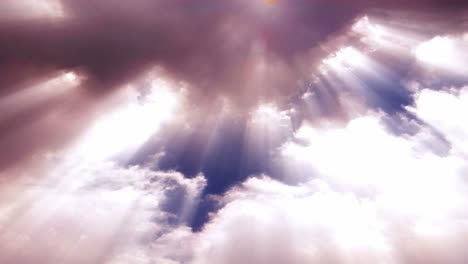 Sonnenstrahlen-Durch-Rosa-Wolken-Im-Zeitraffer-(Schleife)