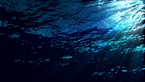 Unterwasser-Meereswellen-Kräuseln-Und-Fließen-Mit-Lichtstrahlen-(Schleife)