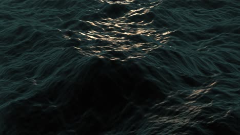 A-Sunset-Reflects-On-Ocean-Waves-(Loop)