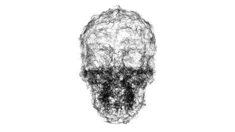 Un-Espeluznante-Cráneo-De-Estructura-Metálica-Ondula-(bucle)