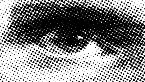 A-Halftone-Tv-Eye-Flickers-With-Tv-Static-(Loop)