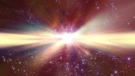 Reise-Durch-Sternenfelder-Im-Weltraum,-Während-Eine-Supernova-Licht-Auslöst-(Schleife)