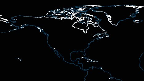 The-Continents-Of-Earth-Outlined-With-Animating-White-Lines-(Loop)