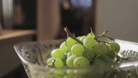 A-Bowl-Of-Fresh-Green-Seedless-Grapes-Perfect-In-The-Morning---Close-Up-Shot