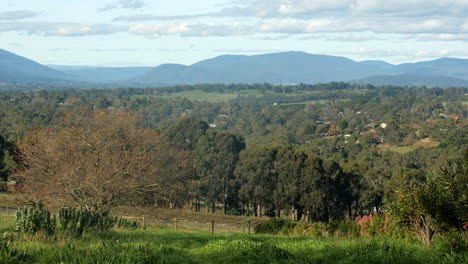 Dandenong-mountain-ranges,-Australia-from-afar-on-a-clear-day