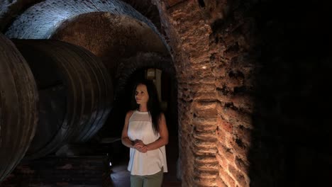 Woman-visiting-a-classic-cellar-2