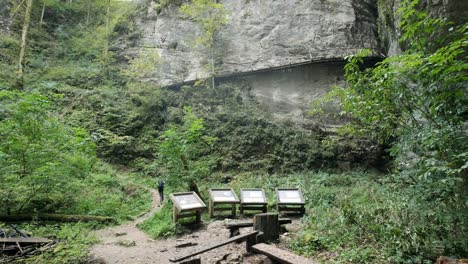 Hombre-Caminando-Por-El-Desfiladero-De-Pokljuka-En-Eslovenia-Durante-La-Primavera-En-El-Parque-Nacional-Triglav-14