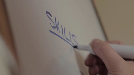 Hand-writing-skills-list-on-a-whiteboard