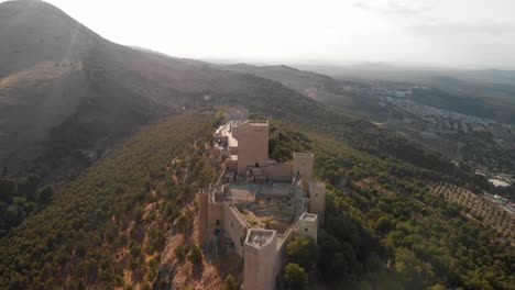 Castillo-de-Jaen,-Spain-Jaen's-Castle-Flying-and-ground-shoots-from-this-medieval-castle-on-afternoon-summer,-it-also-shows-Jaen-city-made-witha-Drone-and-a-action-cam-at-4k-24fps-using-ND-filters-37