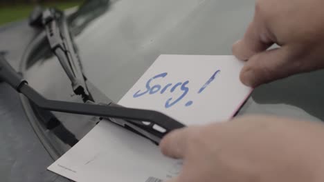 Handwritten-note-left-on-windscreen-to-say-sorry
