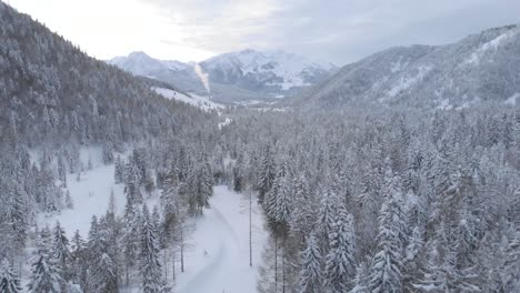 Increíble-Paisaje-Nevado-Del-Valle-Pillersee,-Cerca-De-Hochfilzen,-Austria