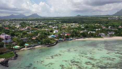 High-aerial-drone-view-over-the-town-of-Albion-on-the-island-of-Mauritius