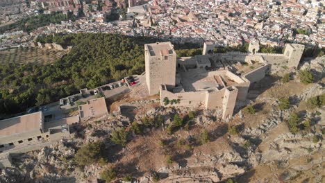 Castillo-de-Jaen,-Spain-Jaen's-Castle-Flying-and-ground-shoots-from-this-medieval-castle-on-afternoon-summer,-it-also-shows-Jaen-city-made-witha-Drone-and-a-action-cam-at-4k-24fps-using-ND-filters-55