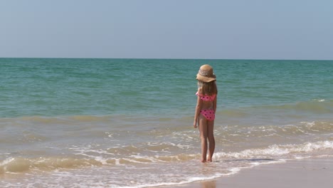 Young-bikini-girl-standing-on-tropical-beach